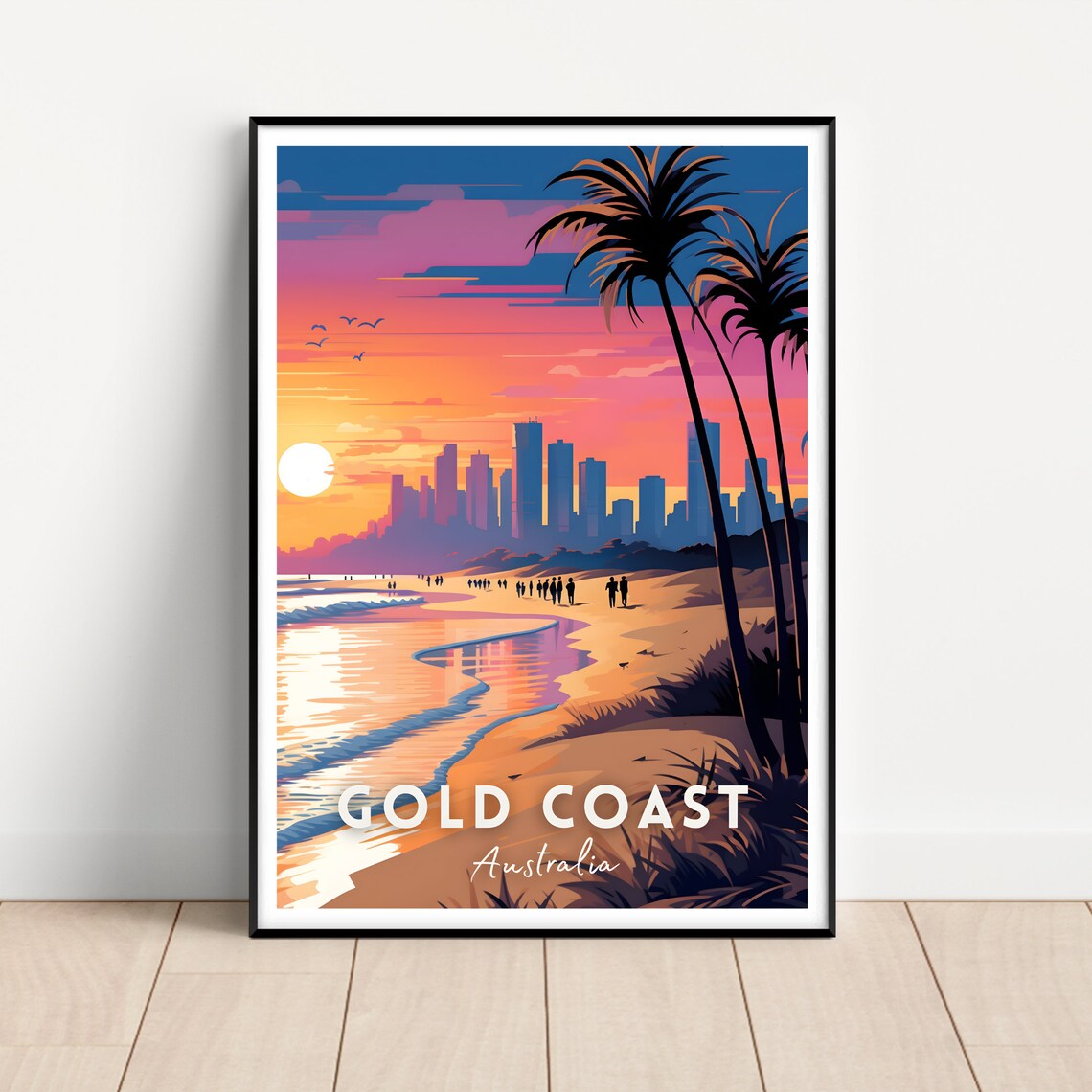 Gold Coast Australia Travel Poster, Queensland Print