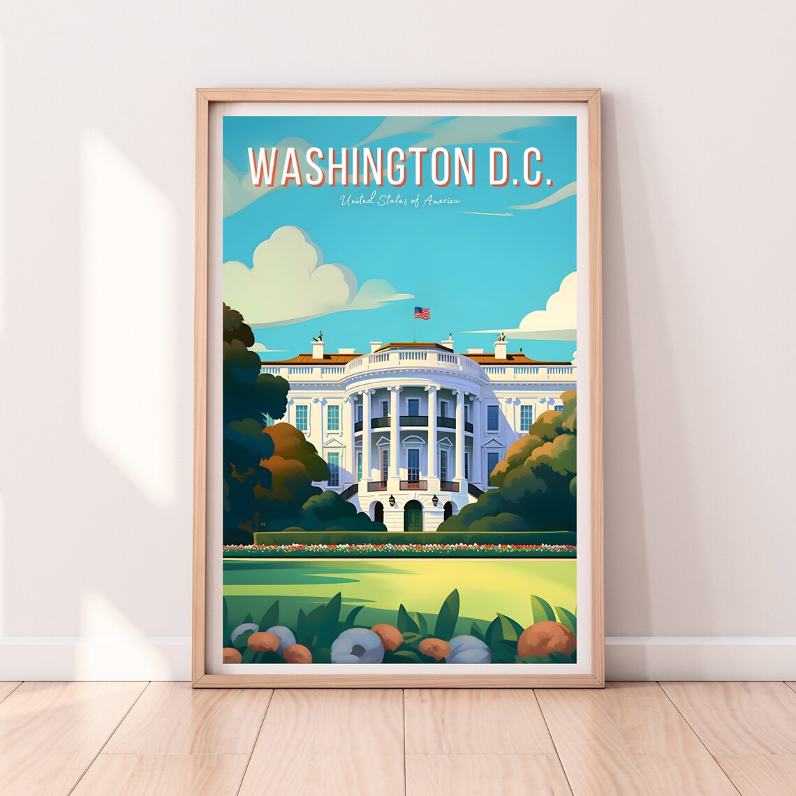 Washington DC Travel Poster, White House Art Print - Image 2