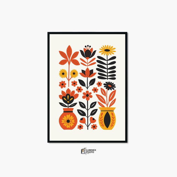 Instant Art Illustrationnordic Abstract Flowers Photography Print Scandinavian Wall
