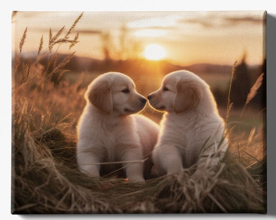 Cute Golden Retriever Puppy, Nursery Art Print