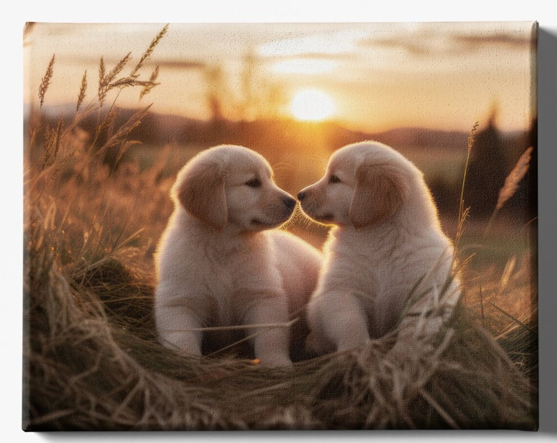 Cute Golden Retriever Puppy, Nursery Art Print