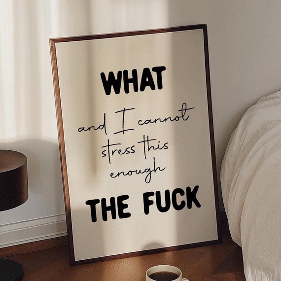 What The Fuck Print Curse Word Funny Entryway Hallway Poster Rude Quote Wall Art House Rules Typography Welcome Decor Gift