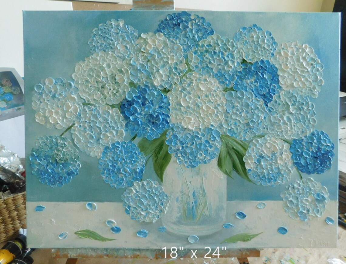 Custom Hydrangea Painting, Botanical Wall Art Print - Image 3