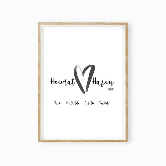 Home Port Print Family Poster Personalized Gift For Family Home Saying Family Saying Housewarming Gift