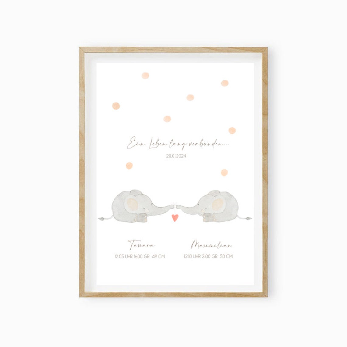 Birth Announcement Twins Poster Sibling Poster Birth Gift Twins Baptism Gift Birth Gift Personalized - Image 2