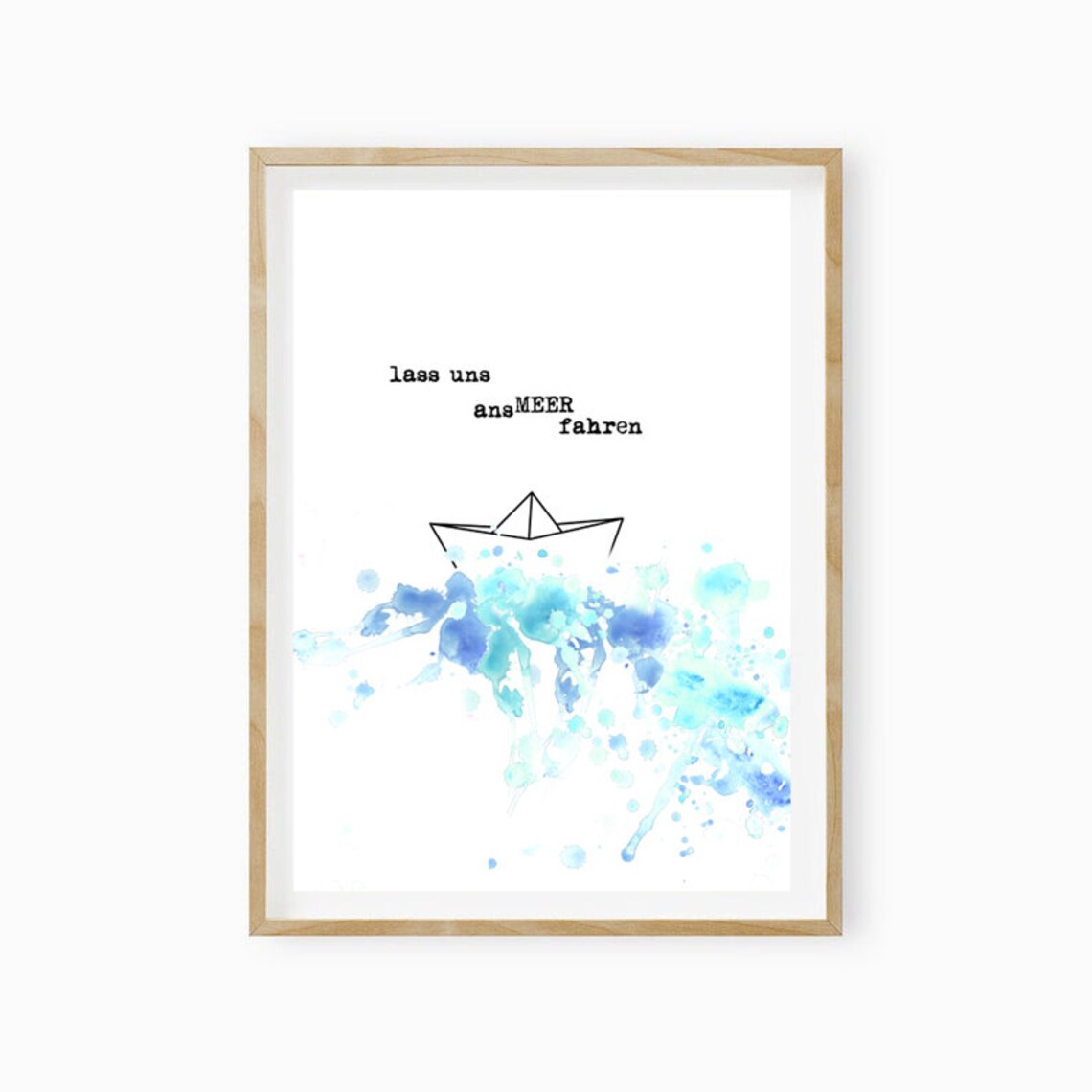 Sea Lets Go To The Sea Abstract Typo Art Print