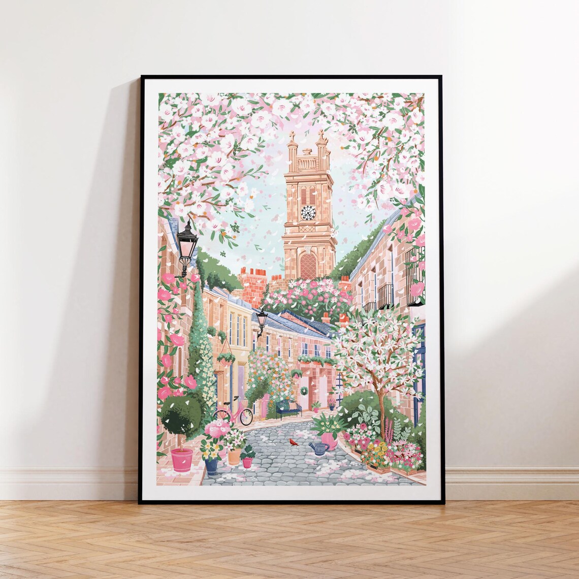 Edinburgh Circus Lane Scotland Art Print, Cottagecore - Image 2