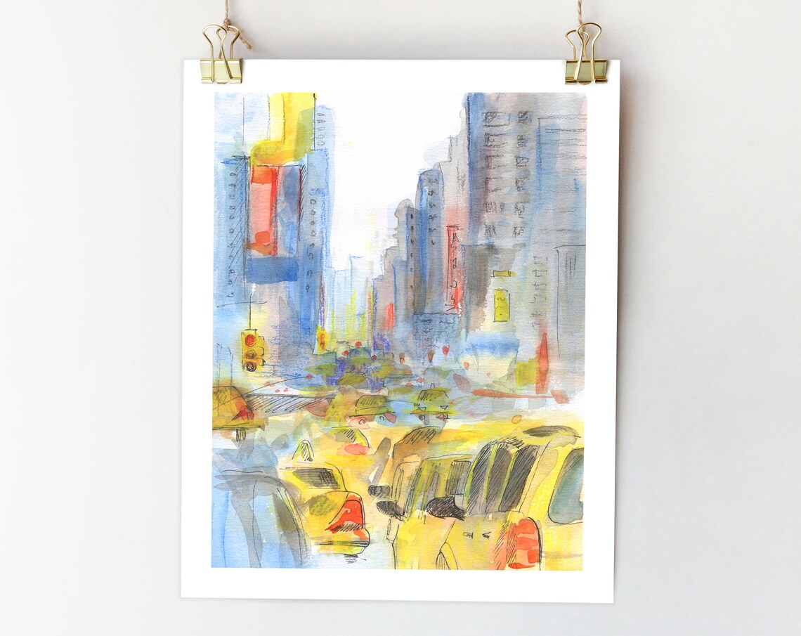 New York City Abstract Watercolor Art Print