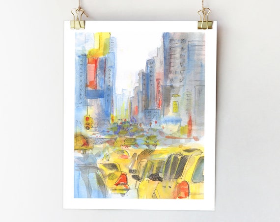 New York City Abstract Watercolor Art Print