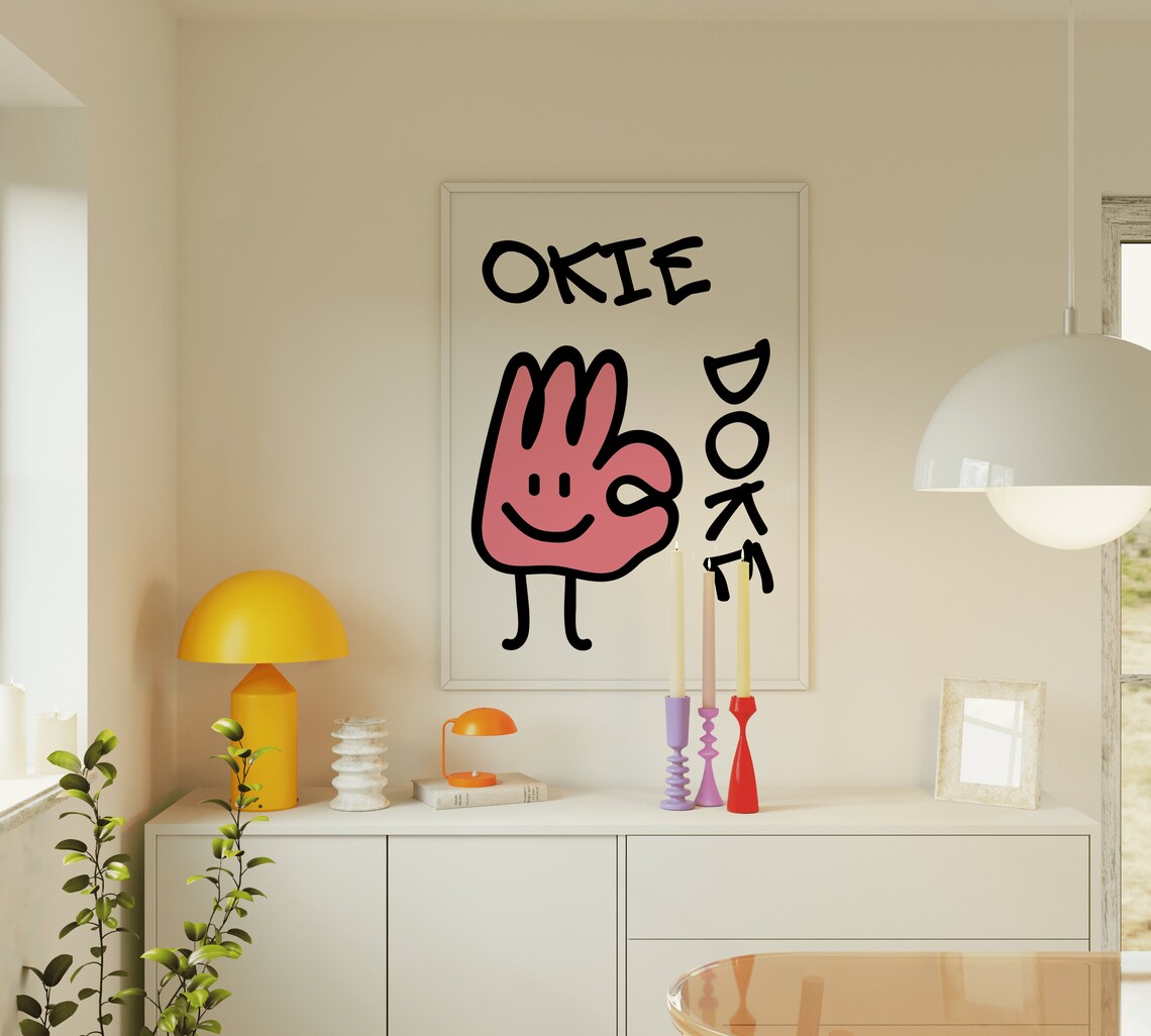 Okie Doke Mid Century Typography Art Print - Image 5