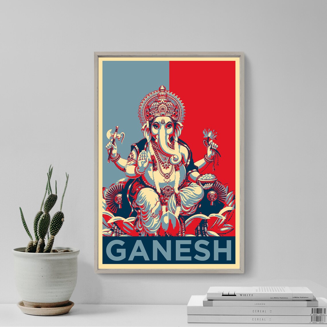 Ganesh Art Print, Hindu Spirituality Wall Decor