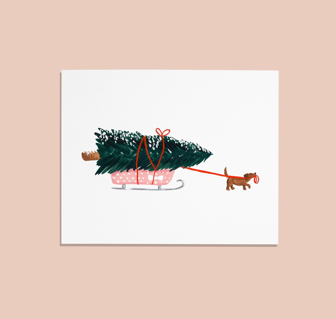 Furry Helper Holiday Christmas Art Print - Image 3