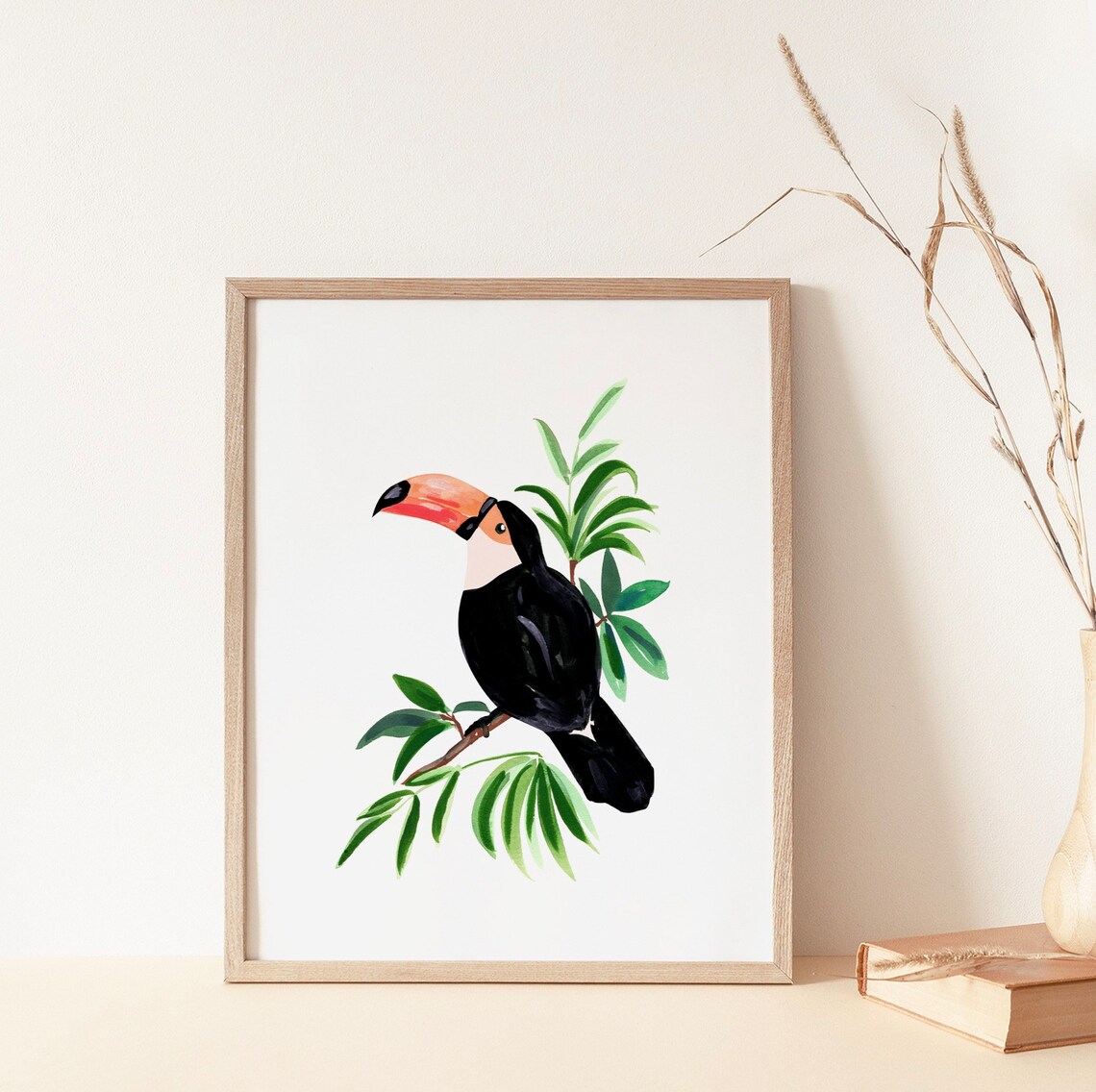 Toucan Art Print, Tropical Bird Botanical Drawing - Image 2