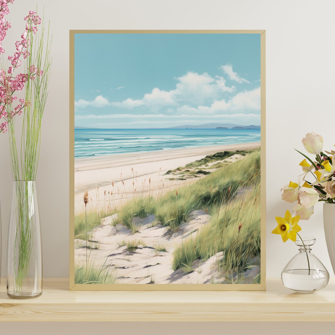Neutral Coastal Beach Art Print, Coastal Decor - Image 2