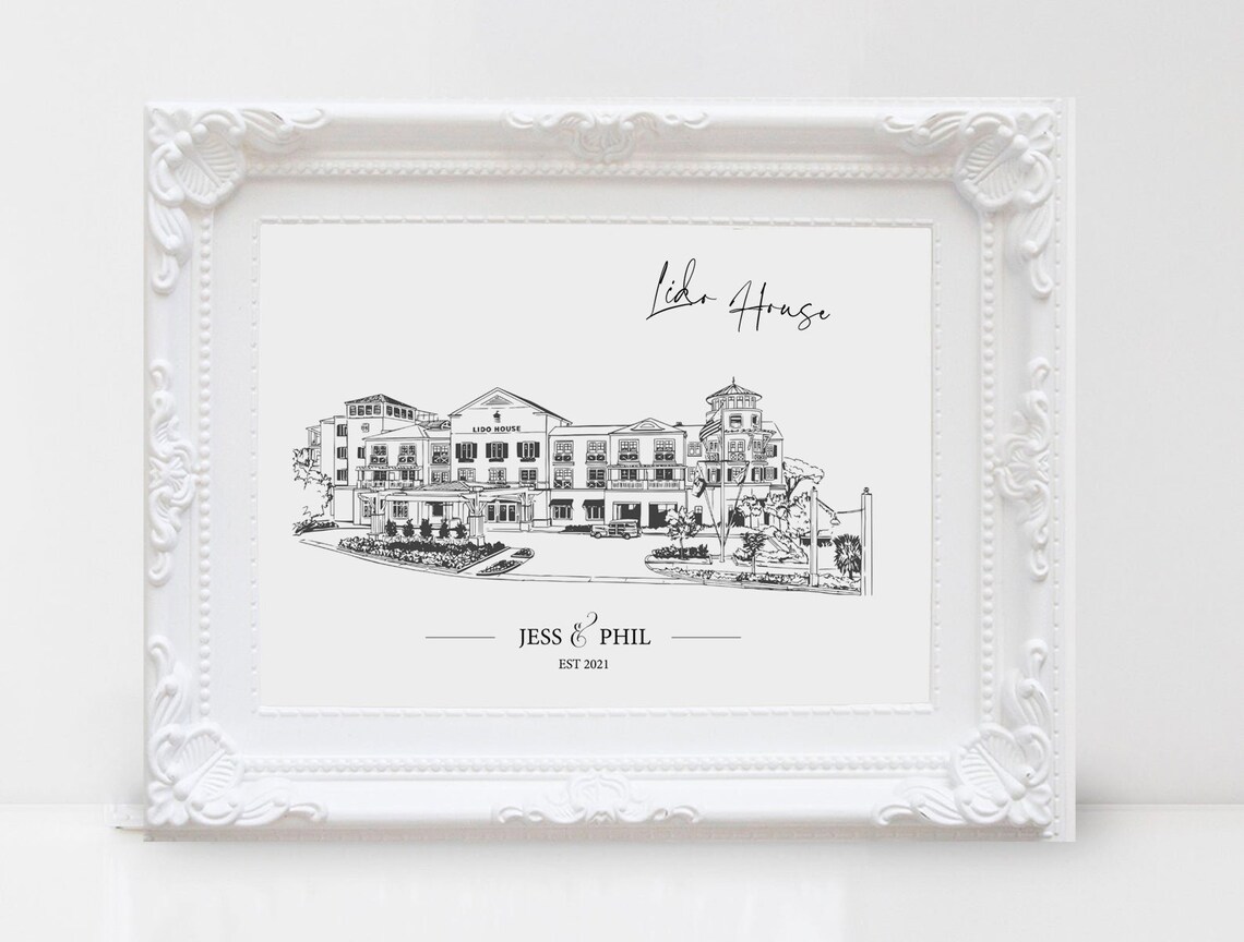 Custom Wedding Church Illustration Art Print, Gift - Image 2