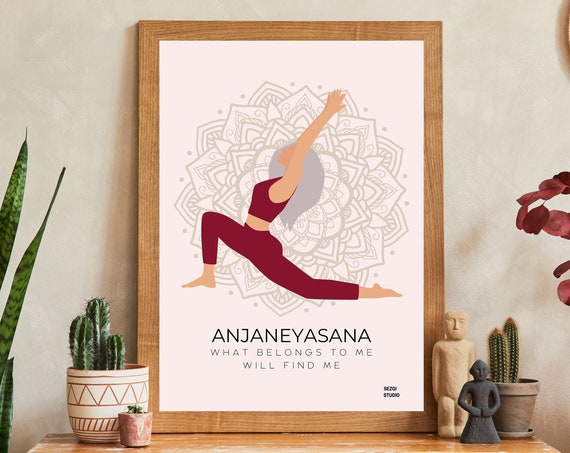 Yoga Pose Wall Artanjaneyasanadigital Downloadaesthetic What Belongs Find Me Affirmation Postermeditation Printancient Knowledge