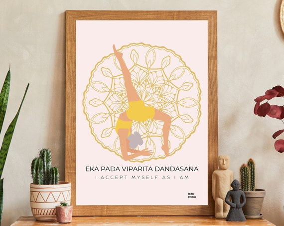 Yoga Pose Wall Artdigital Downloadaesthetic Arti Accept Myself As I Am Affirmation Postermeditation Printancient Knowledge Poster