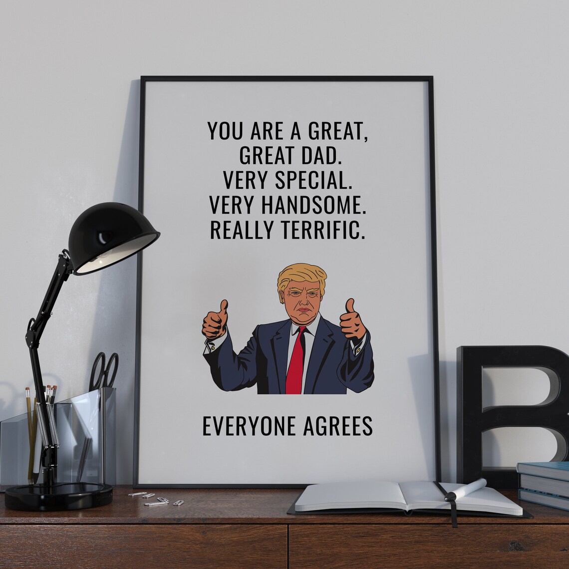 Donald Trump You Are A Great Great Dad Funny Cartoon Portrait Poster - Image 2