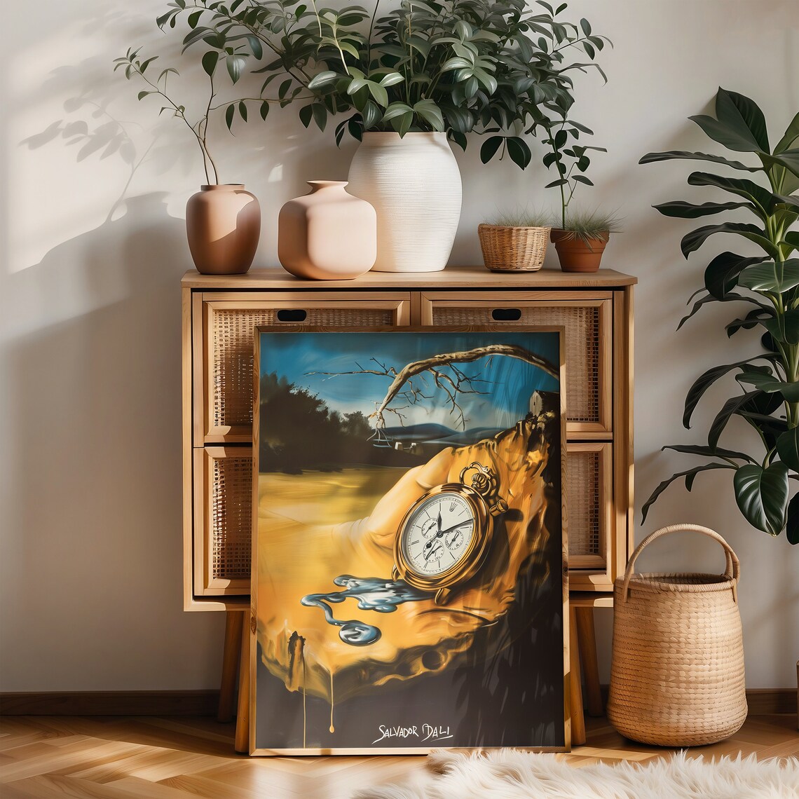 Salvador Dali Surrealist Melted Clock Art Print - Image 2