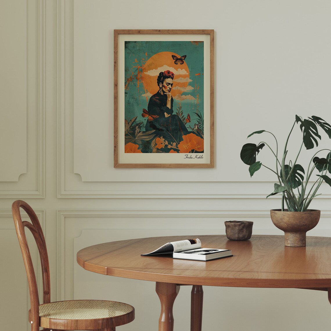 Retro Frida Kahlo Poster, Maximalist Feminist Art Print - Image 2