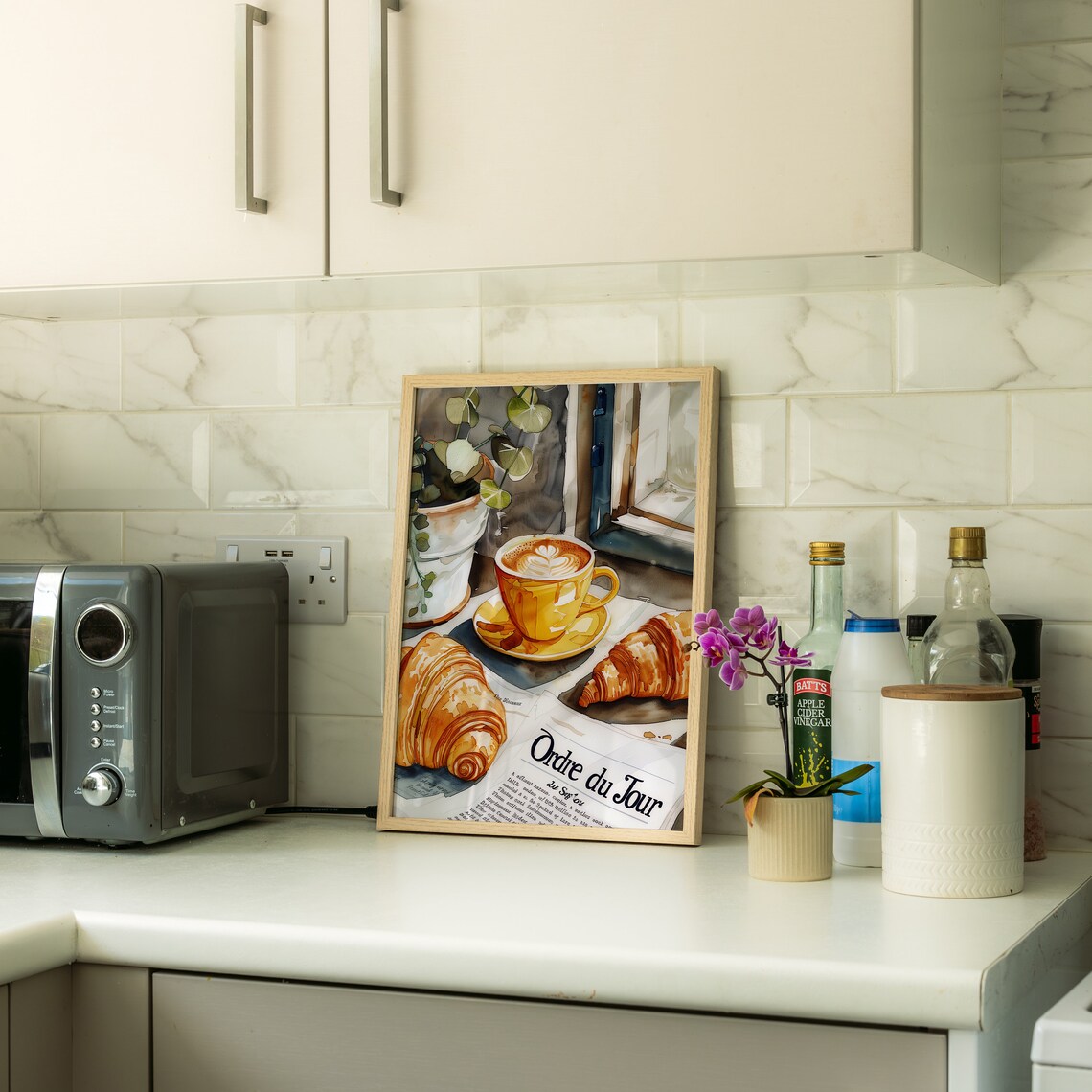 Croissant Print, French Kitchen Coffee Bar Art - Image 2
