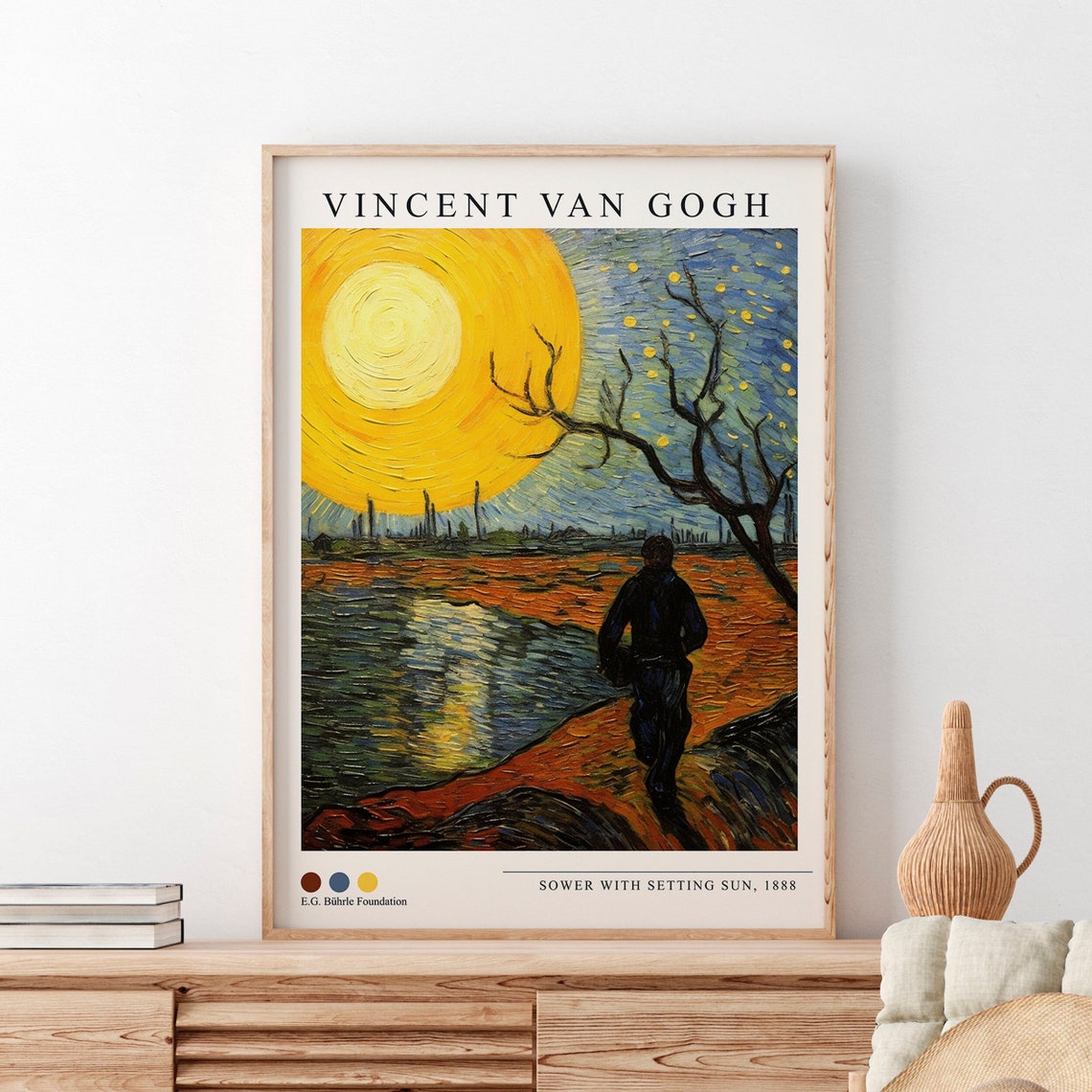 Vincent Van Gogh Sower With Setting Sun 1888 Sunset Field Art Poster