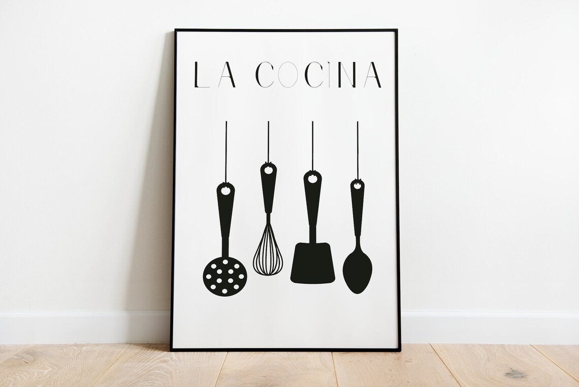 La Cocina Spanish Cuisine Art Print, Kitchen Decor