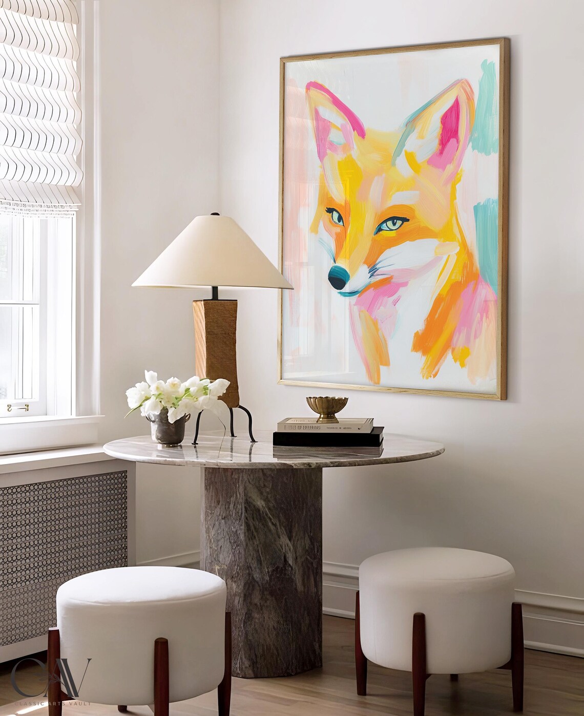 Pastel Pop Art Fox Portrait Vibrant Modern Wildlife Animal Poster - Image 4