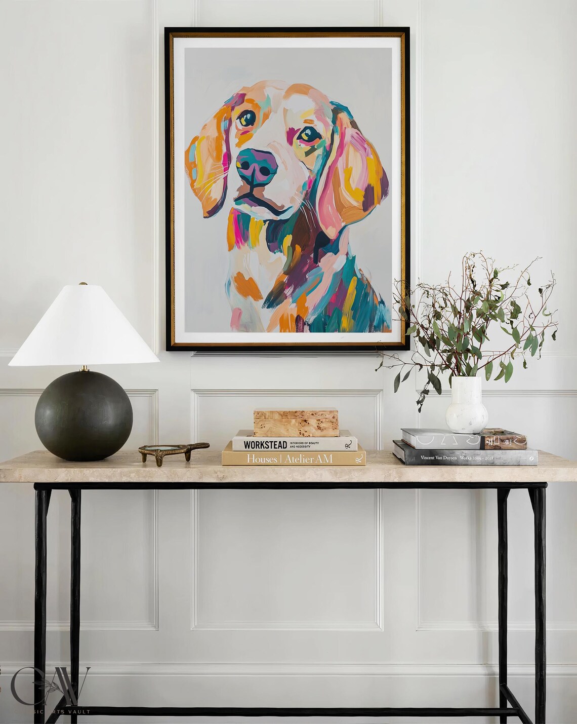 Colorful Puppy Dog Portrait Modern Pop Art Wildlife Animal Poster - Image 3