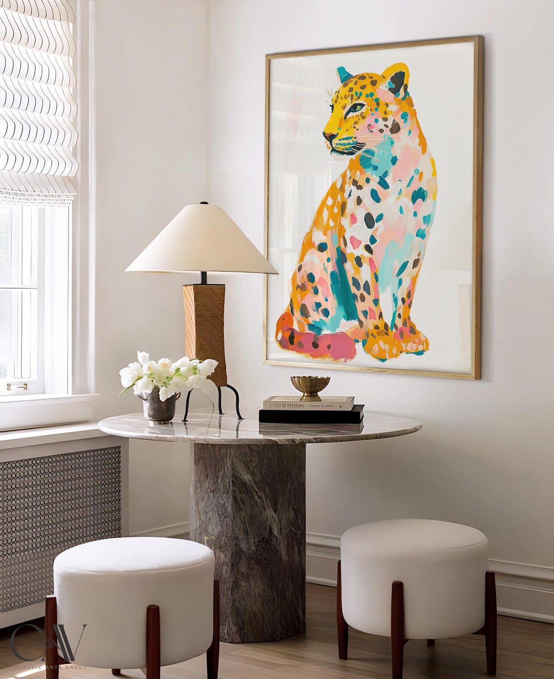Colorful Cheetah Sitting Modern Pop Art Wildlife Animal Poster - Image 4