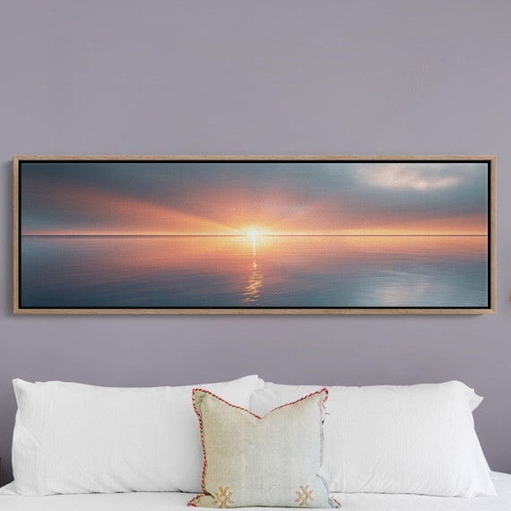 Ocean Sunset Minimalist Nature Scene Art Print