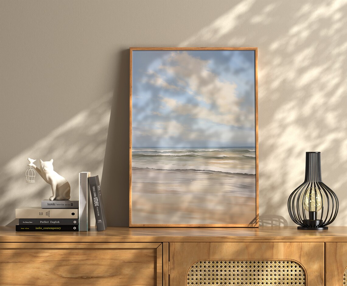 Vintage Summer Coastal Beach Landscape Poster - Image 2