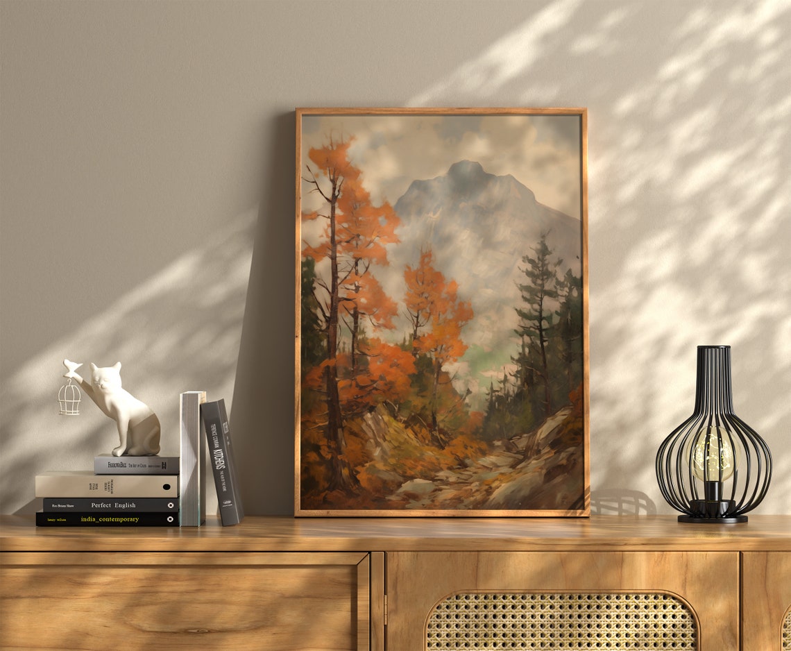 Orange Larches And Rocky Mountain Pass Autumn Landscape Poster - Image 3