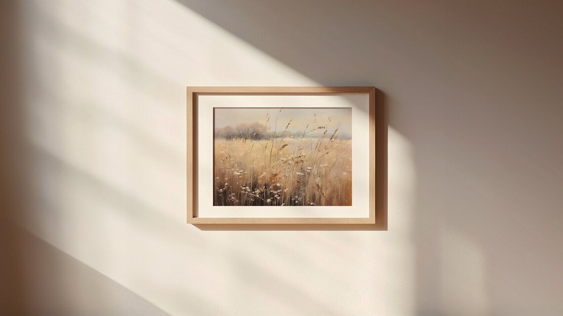 Golden Wheat Field with Wildflowers in Warm Autumn Meadow Poster - Image 3