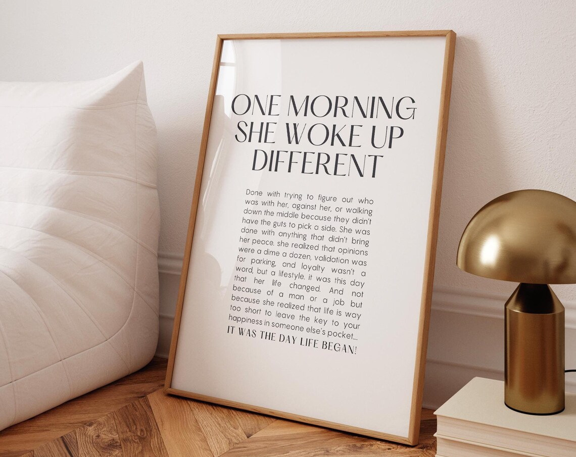 One Morning She Woke Up Different Feminist Line Art Print