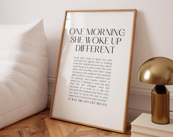 One Morning She Woke Up Different Feminist Line Art Print