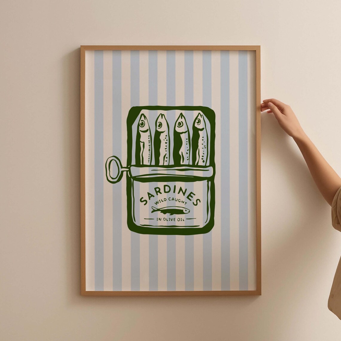 Sardines Fish Print, Retro Kitchen Wall Art