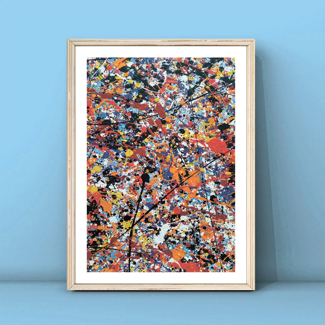 Jackson Pollock Blue Orange Drip Painting Abstract Art Poster