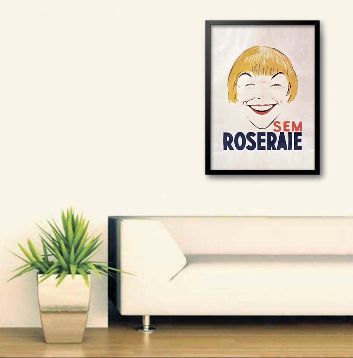 Sem Roseraie Vintage French Cartoon Laughing Woman Art Poster - Image 3