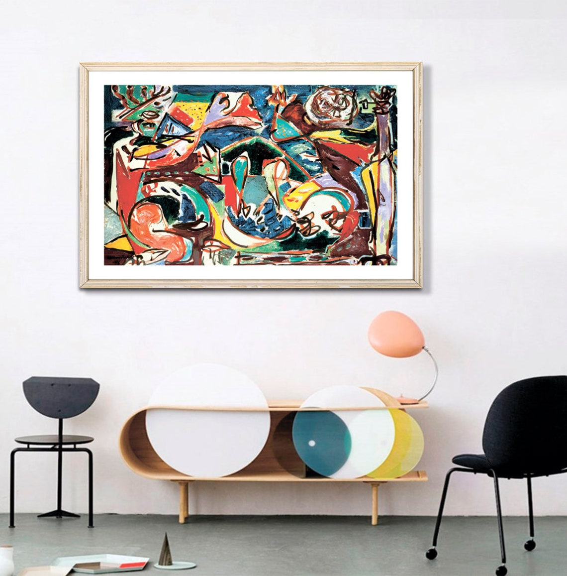 Jackson Pollock Colorful Abstract Expressionist Painting Art Poster - Image 2
