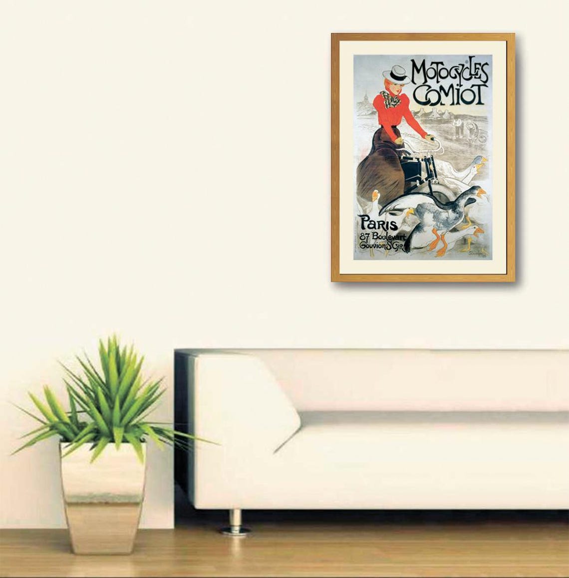 Steinlen Motocycles Comiot 1899 Paris Motorcycle French Art Poster - Image 3