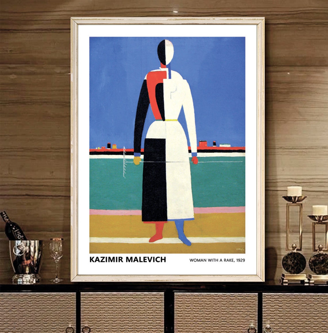Kazimir Malevich Woman With a Rake 1929 Abstract Artwork Poster - Image 2