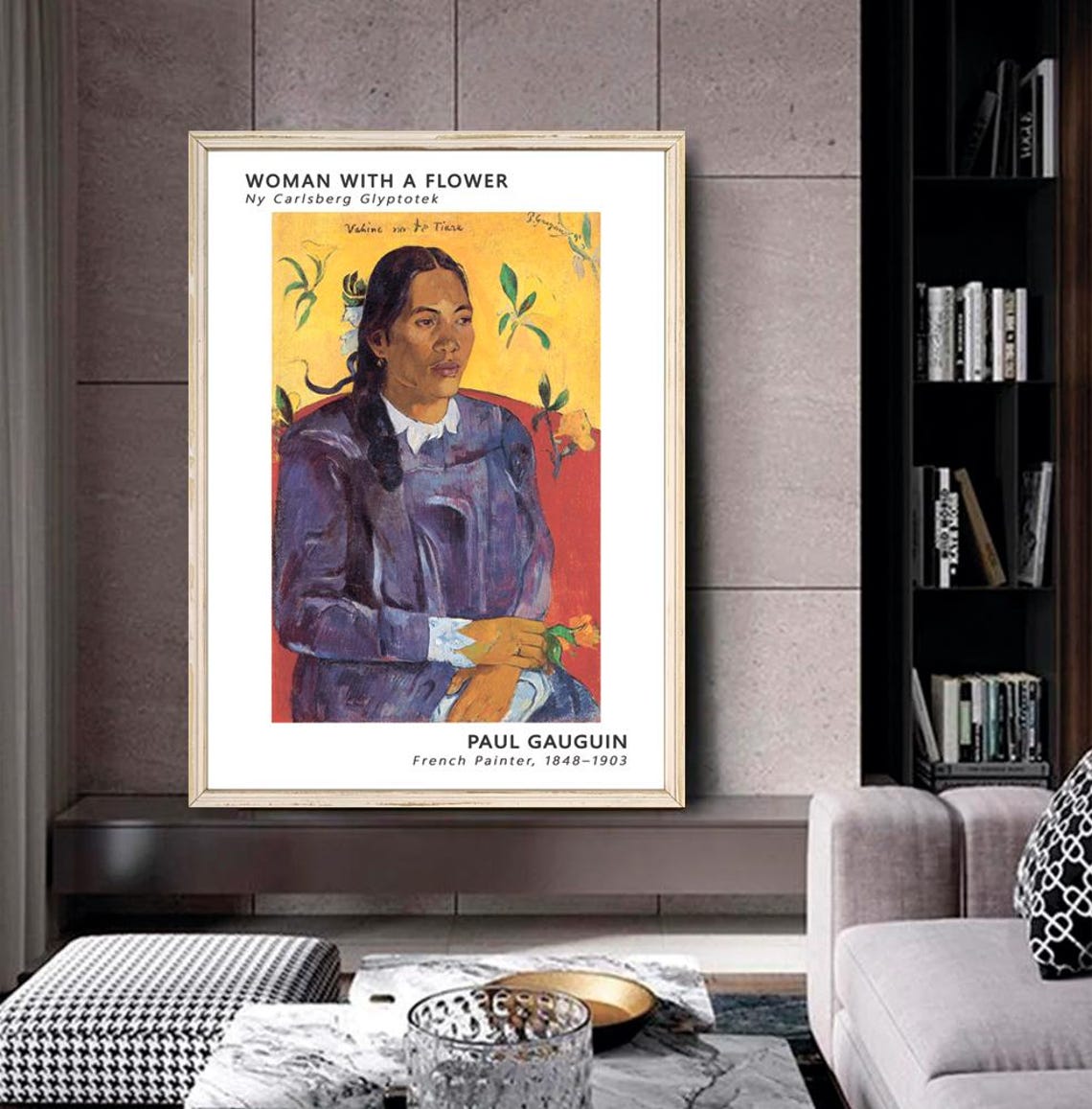 Paul Gauguin Woman With A Flower Print Gauguin Portait Painting Vintage Woman Poster Vahine No Te Tiare Poster - Image 2
