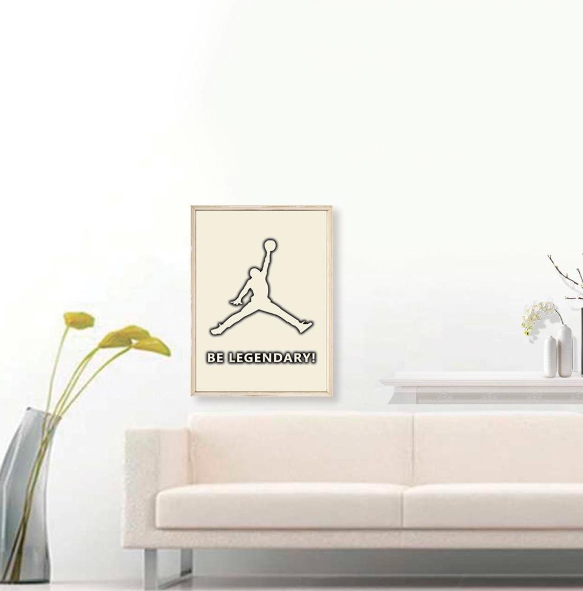 Be Legendary Basketball Player Jump Silhouette Motivational Poster - Image 3