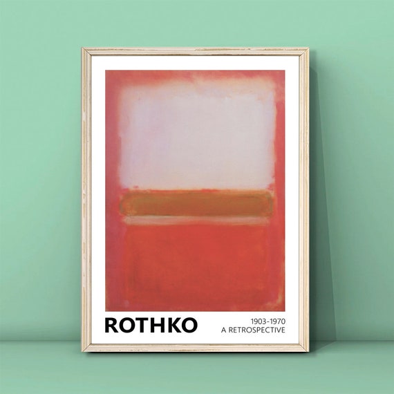 Mark Rothko White Pink And Mustard Print Art Exhibition Poster Rothko Reproduction Poster Rothko Poster