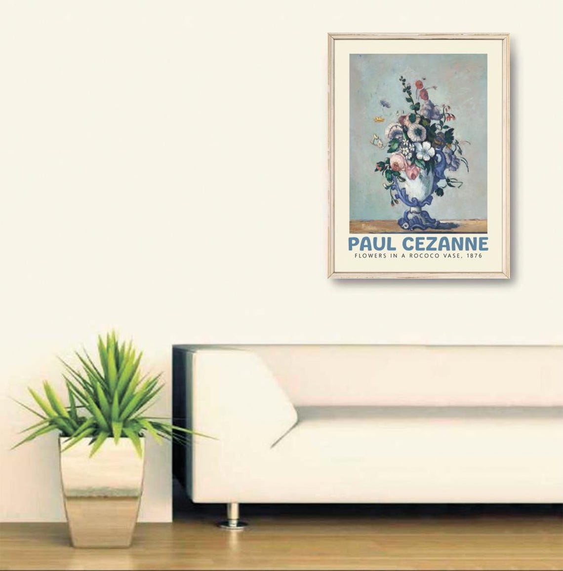 Paul Cezanne Flowers in a Rococo Vase 1876 Still Life Poster - Image 2