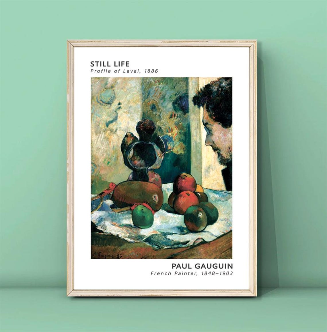 Paul Gauguin Still Life With Profile Of Laval 1886 Art Poster