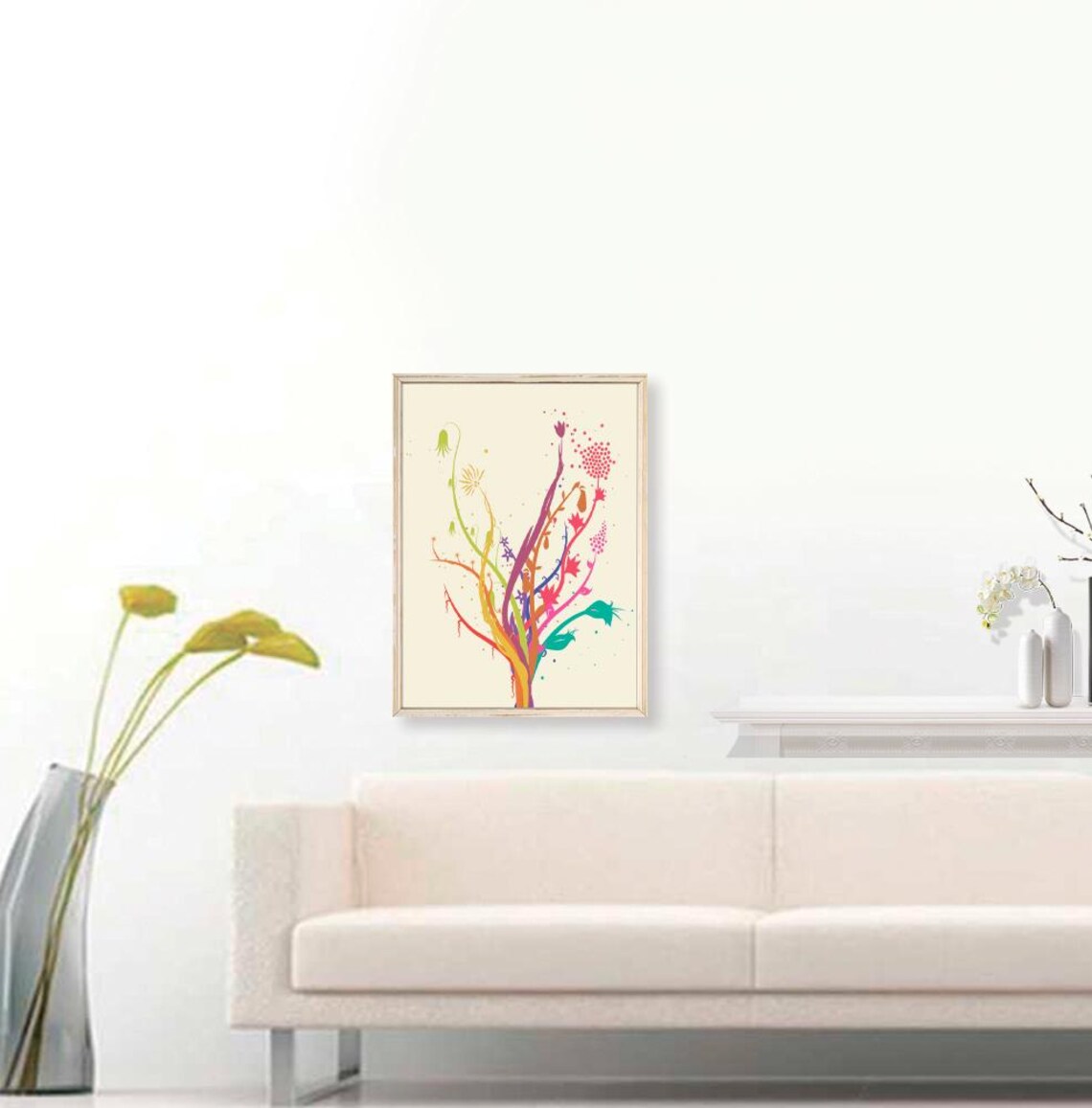 Colorful Abstract Floral Tree Modern Botanical Illustration Art Poster - Image 3