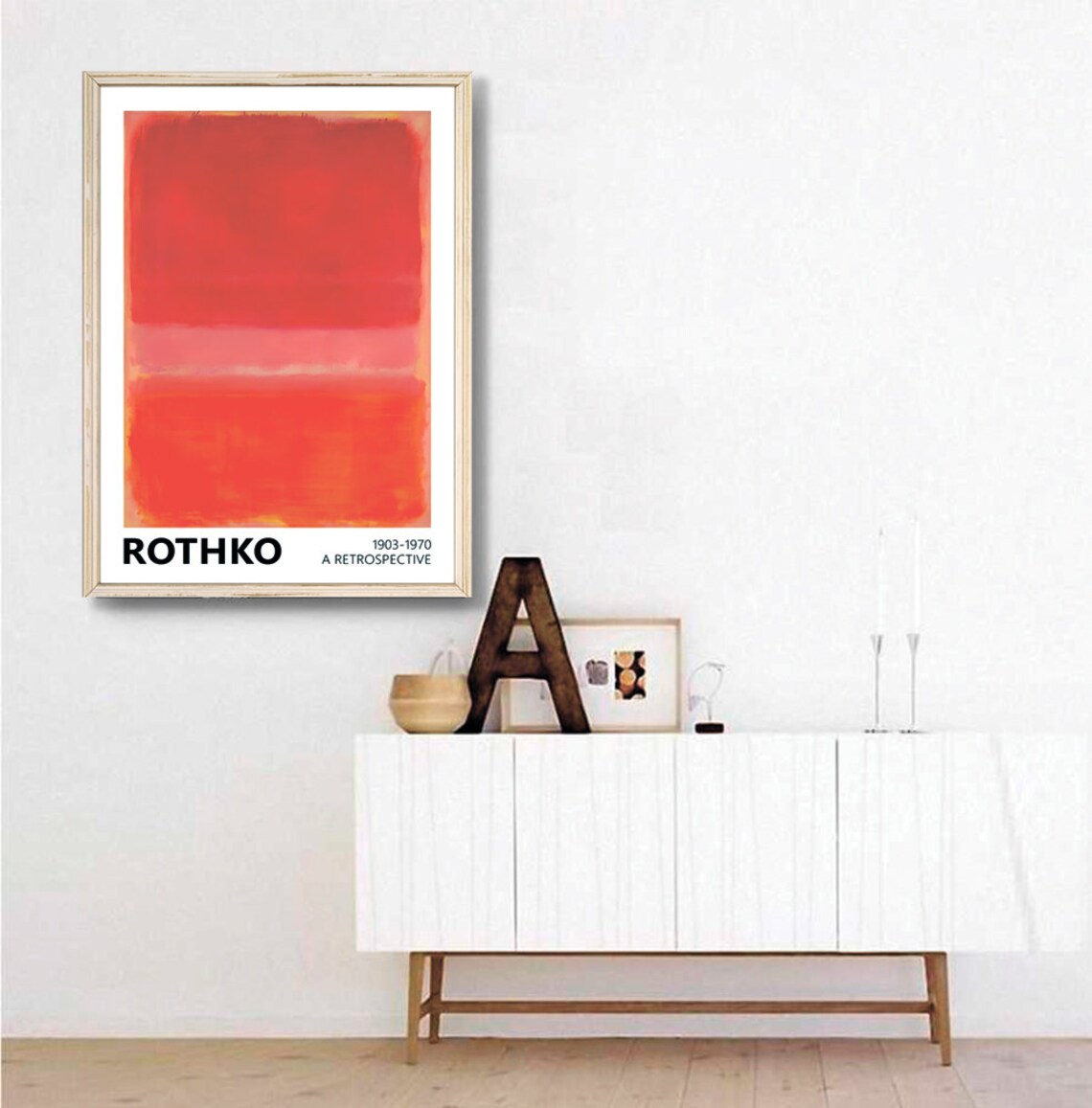 Mark Rothko Red Orange Minimalism Art Print - Image 3
