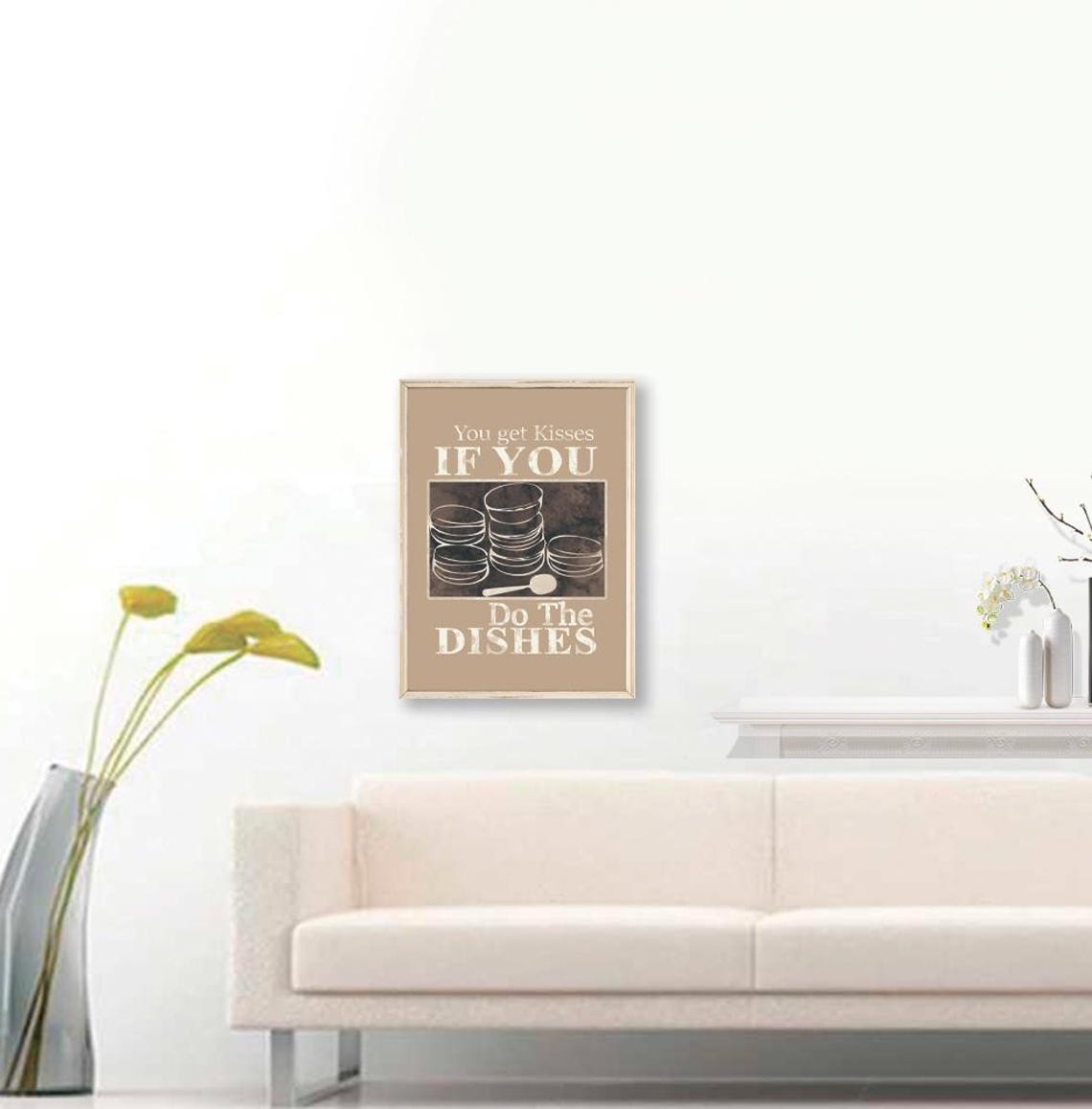 You Get Kisses If You Do The Dishes Kitchen Poster Vintage Wall Decor - Image 2
